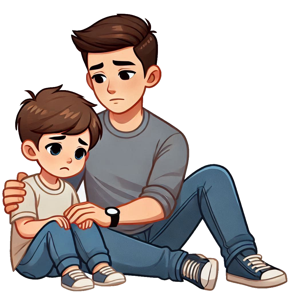 Mężczyzna wspierający dziecko